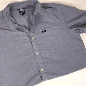 RVCA slim men’s blue button up t shirt